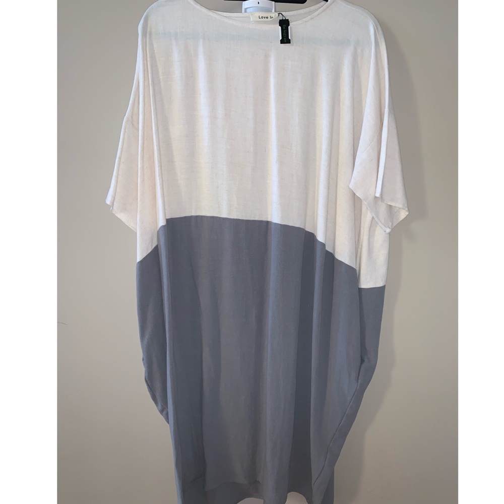 Brand new gray and white boutique dress